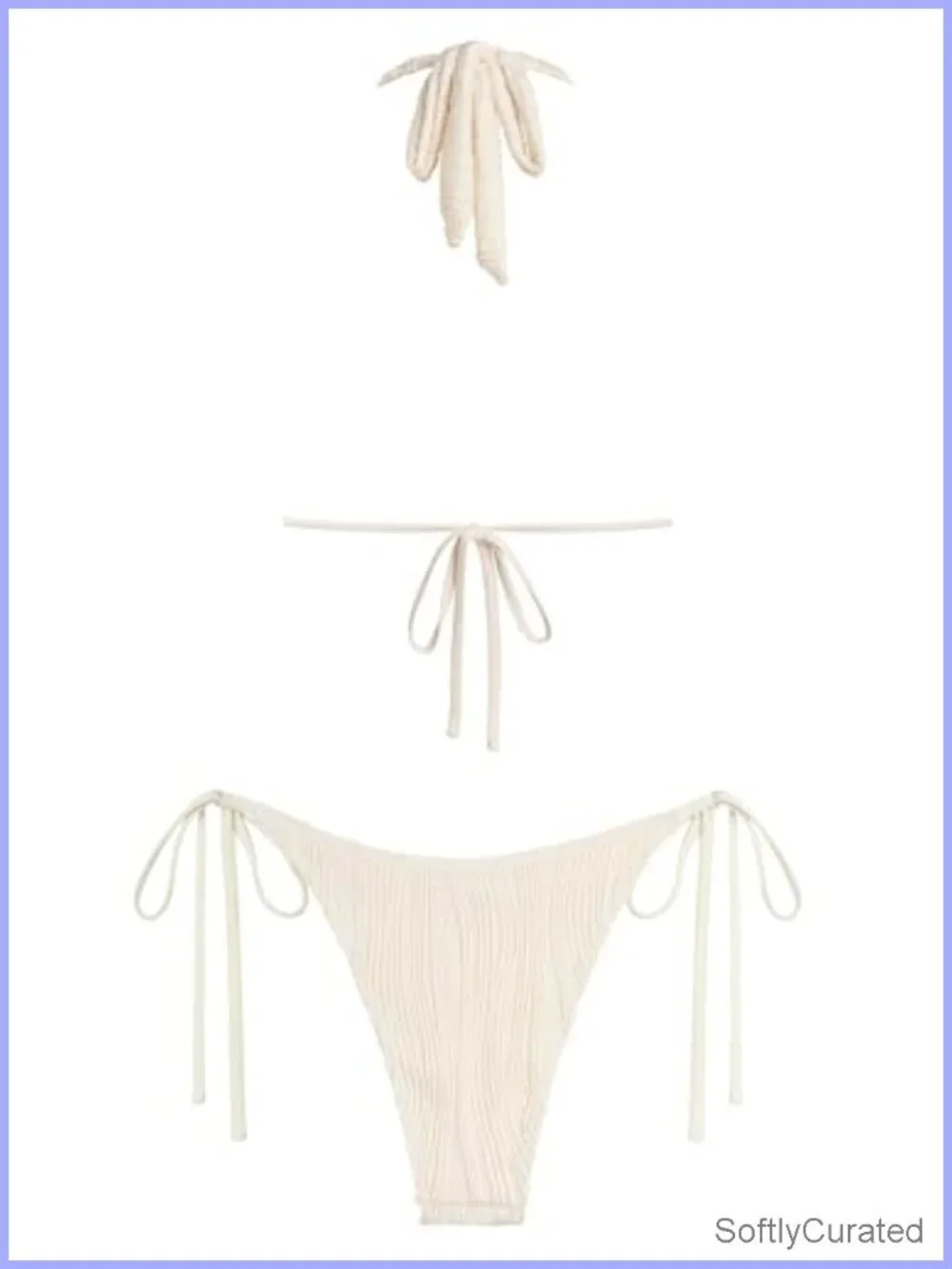 Halter Bikini Set with Removable Pads, Tie Side Bottoms